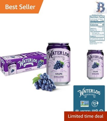 Grape Sparkling Water - 12 Fl Oz Cans, 12-Pack - Zero Calories, No Sugar