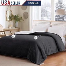 Heated Blanket King Flannel Sherpa 10 Heat Levels Auto Shut Off Machine Washable