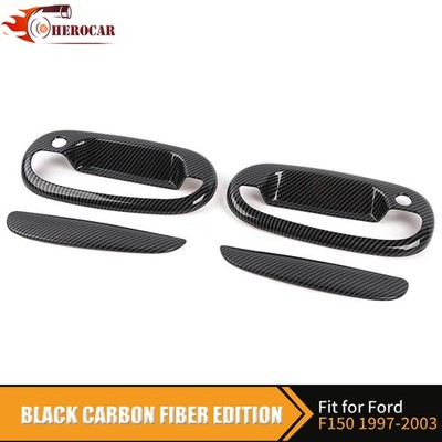 Carbon Fiber Door Handle COVER Accessories For 1997 98-02 2003 FORD F150 Std/Ext