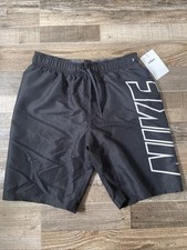 Nike Volley Swim Trunk Board Shorts 9 Black/White Men's Small NESS9508-001 NEW