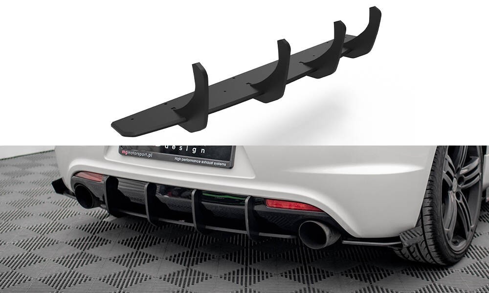 Maxton - Diffuseur Arriere Central Street Pro pour Volkswagen Scirocco R Mk3 ABS Noir