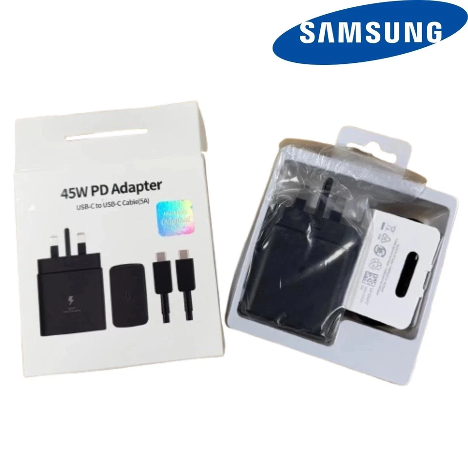 Enchufe y cable adaptador cargador súper rápido genuino 45W para Samsung Galaxy S24 S25+ Foto 2 de 4