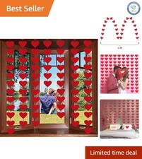 Elegant 72 Red Felt Hearts Garland - Perfect for Valentine's Parties Weddings