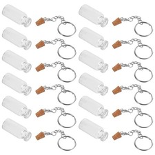 Reusable Small Glass Bottle Keychain for DIY Crafts and Portable Storage