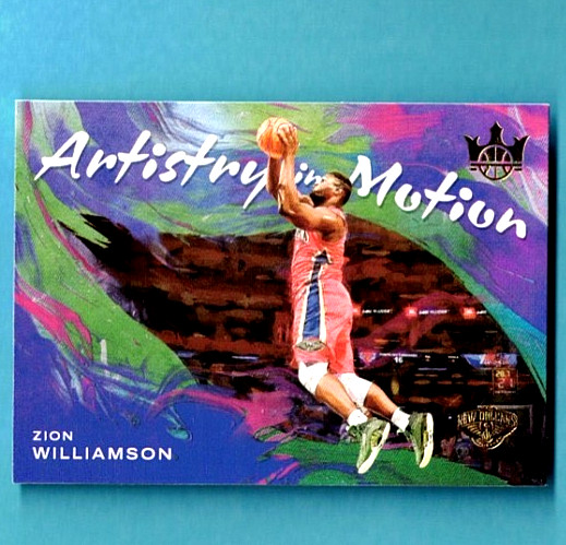 Zion Williamson #20 Basketball Cards 2021 Panini Court Kings Artistry in Motion trading card — raw and PSA graded price guide