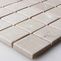 Naturstein Marmor Mosaik Botticino Anticato 32X32X8Mm