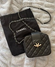 Chanel Caviar CC Box Camera Crossbody Bag Black
