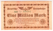 1923 Germany Berlin 1 Million Mark 650394 Reichsbanknote Paper Money Banknotes