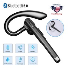 New Single Ear Bluetooth Headset Hands-Free Calls for Driving Business 6Hrs Talk