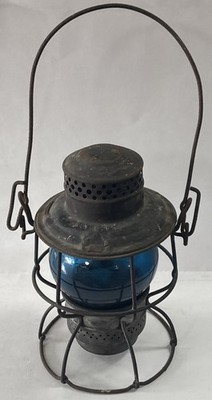 Adlake Co. New York Central System Kerosene Blue Globe Railroad Railway Lantern