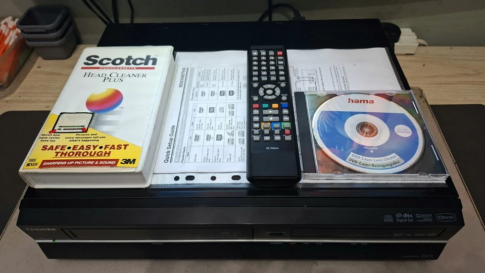 Toshiba Copy VHS to DVD HDMI VHS DVD Recorder & 250GB HDD Remote & Guide RDXV59 - Image 2 of 4