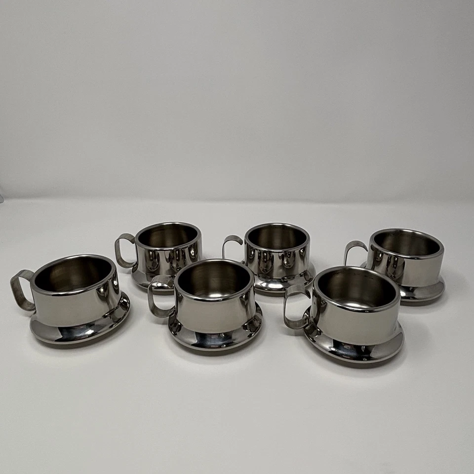 Juego de tazas de café espresso Alpu Puppieni de acero inoxidable 18/10 MCM Italia Foto 4 de 4