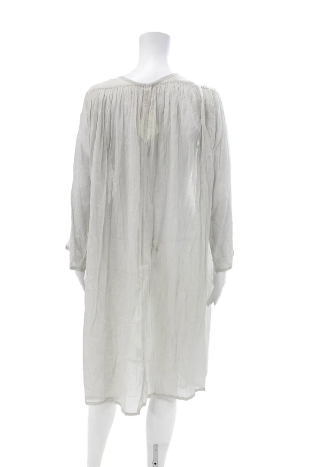 Traje de baño Matta para mujer de algodón transparente con cuello en V manga larga encubrimiento gris talla OS Foto 3 de 4