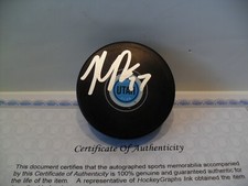 Nick Bjugstad Autographed Signed Utah Hockey Club Puck COA  Bright Silver Pen