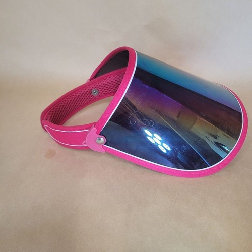 Protector facial SunVisor sombrero rosa iridiscente deportivo - Imagen 2 de 12