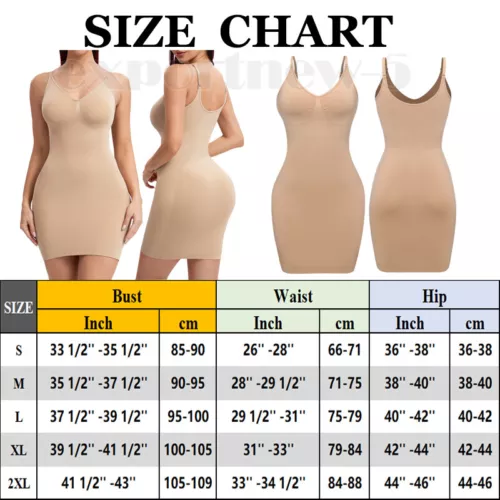 Women's Full Slip Dress Strapless Tummy Firm Control Body Shaper Slim Shapewear - Picture 23 of 33