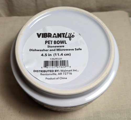 Vibrant Life Ceramic Pet Bowl Pink and White Glaze, 4.5 in - Picture 6 of 7