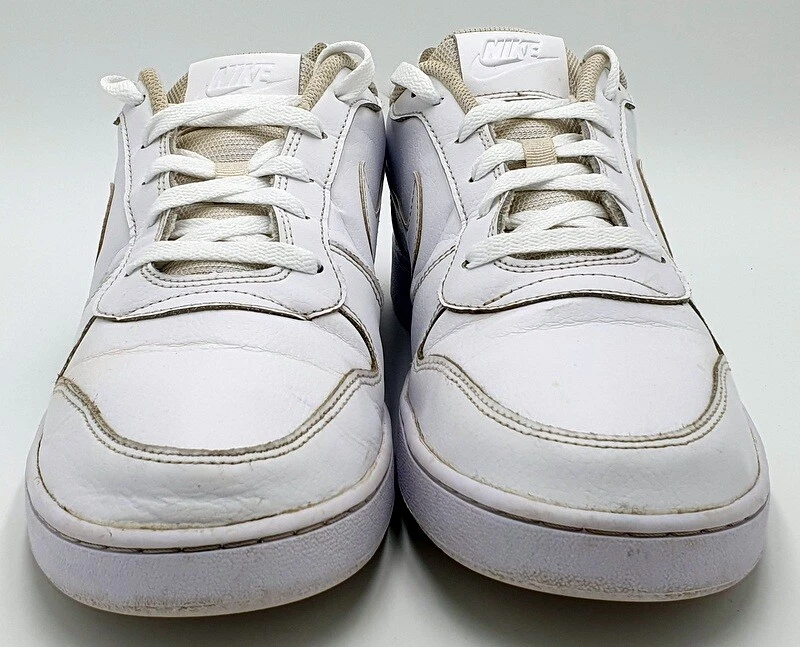 Nike Ebernon Low Leather Trainers AQ1775 100 Triple White UK10