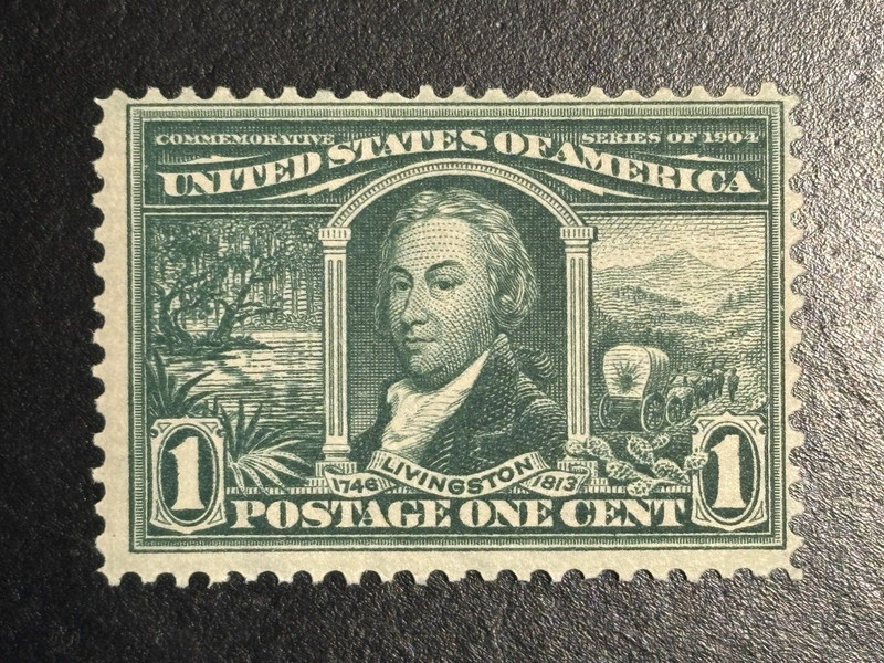 US Stamp Scott #323, 1c, Louisiana Purchase, 1904, MNH, OG, SEE IMAGES!