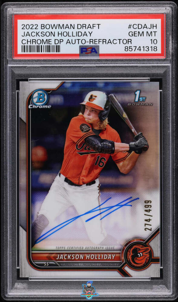 2022 Jackson Holliday PSA 10 Bowman Chrome DP Auto Refractor #CDAJH 274/499