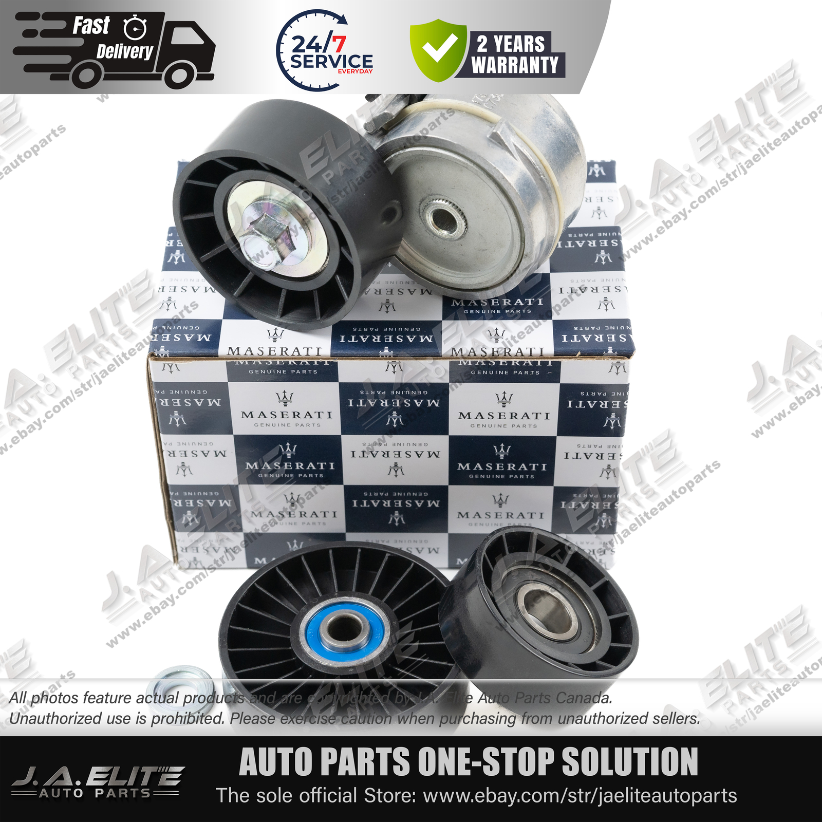 3pcs Genuine Belt Tightening Pulley Kit fit Maserati Quattroporte GranTurismo GC