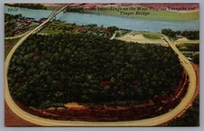 Vintage Charleston West Virginia Turnpike Interchange Linen Postcard   1424