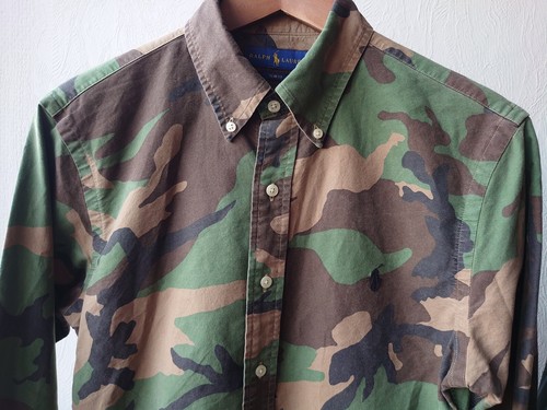 Polo Ralph Lauren Slim Fit Camo Army Military Camouflage Size S Button Up Shirt - Picture 2 of 6
