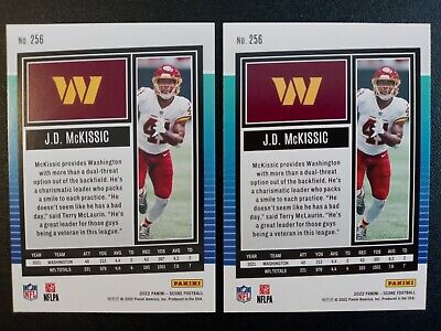 2) 2022 Panini Score Red/Base J. D. McKissic # 256 2) 2022 Panini Score Red/Base J. D. McKissic # 256