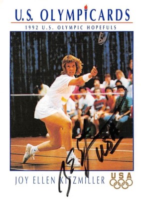 US Olympic Cards Impel 1992 #5 Joy Ellen Kitzmiller Badminton Autograph Card