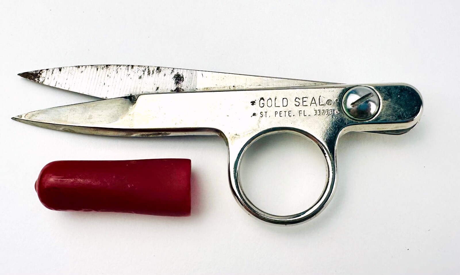 Vintage GOLD SEAL Nickel Plated Thread Nippers Scissors Made in USA 4.5