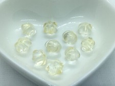 10 handmade lantern Indian beads, approx 10mm x 8mm, pale gold & gold powder