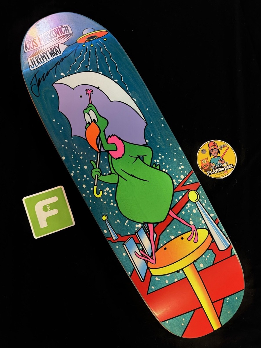 RARE SIGNED Jeremy Wray Kris Markovich Teal Umbrella Skateboard