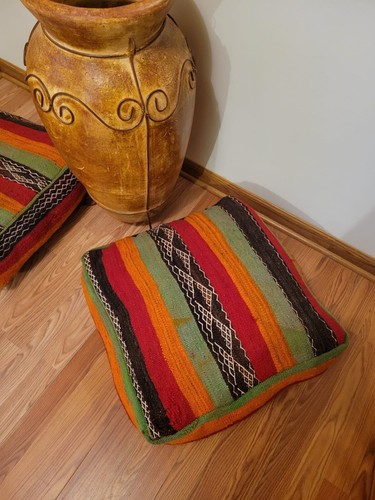8 pieces Old Moroccan Cushion pouf cover handmade vintage Berber pillow - Picture 6 of 7