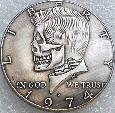 Hobo Kennedy Skull Head - Hobo Half Dollar Coin - Novelty Antiqued ...