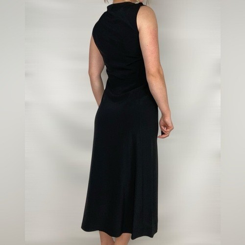 JIL SANDER One Shoulder Asymmetrical High Neck Midi Split Hem Dress - Picture 8 of 12