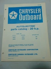 1968 Chrysler Outboard 20 HP Parts Catalog 20218 20318 20228 20328 Autolectric 