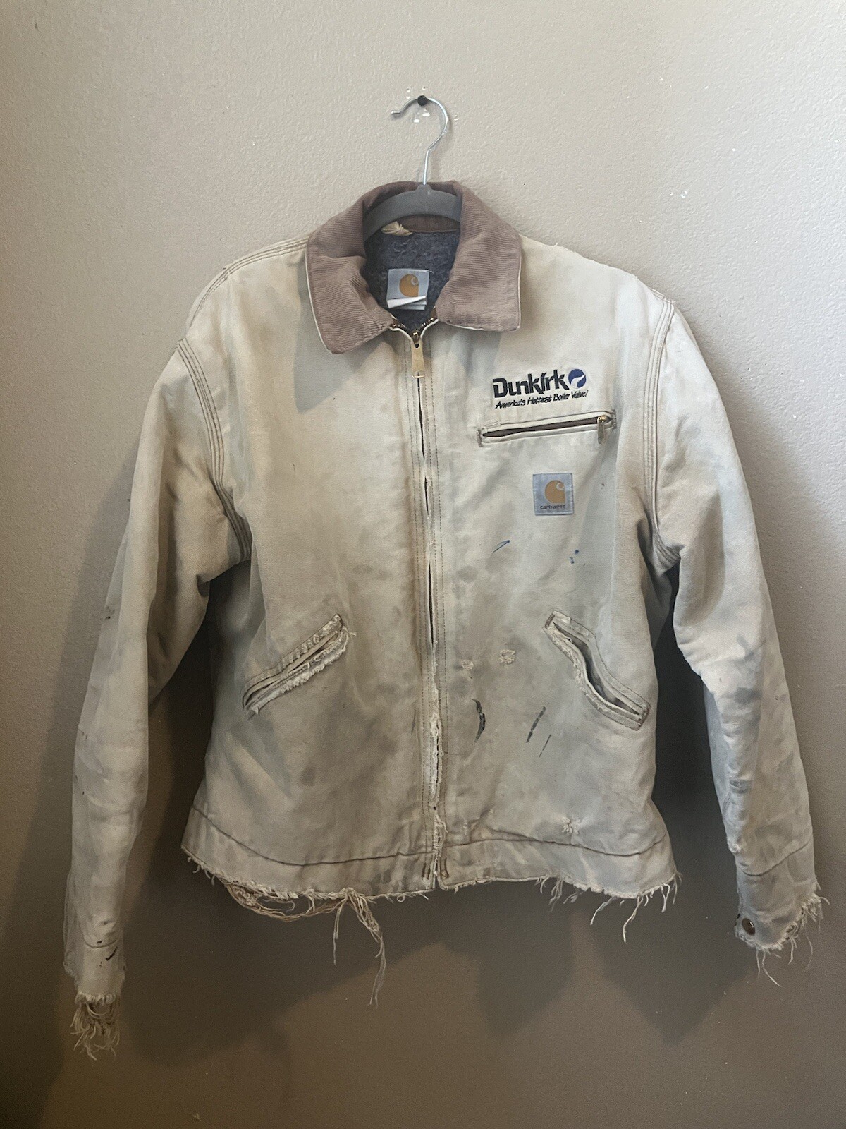 Vintage Y2K faded tan Carhartt Detroit work jacket size 44 L regular