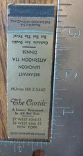 NEW YORK CITY: CORTILE RESTAURANT (1934-43 MIDGET MATCHBOOK MATCHCOVER) -F18