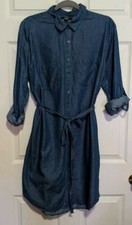Forever 21+ Plus Sizes Chambray Denim-Like Shirt Dress XL Cotton Lyocell Blend