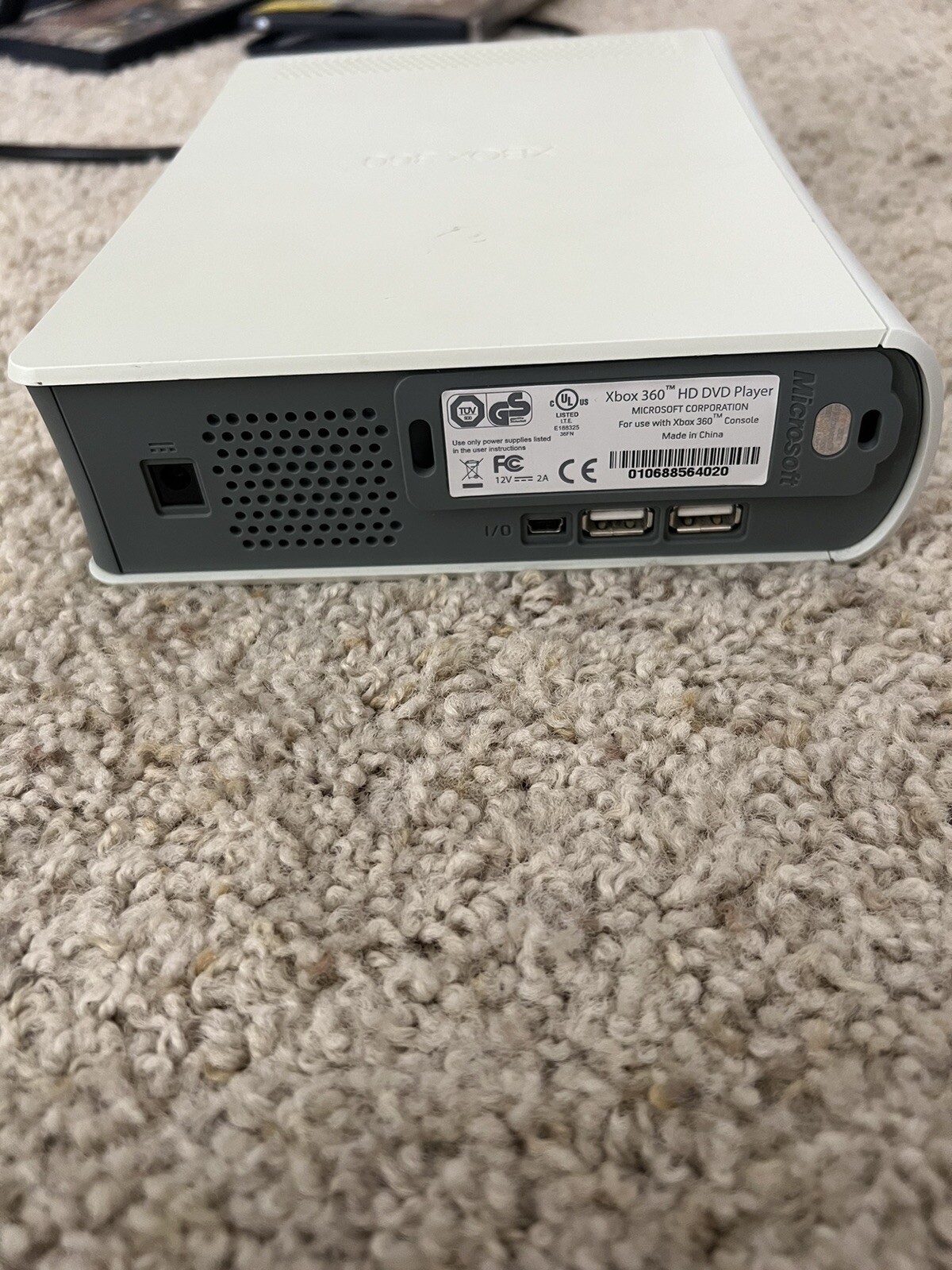 Official Microsoft Xbox 360 HD DVD Player Power Brick and Cables Tested