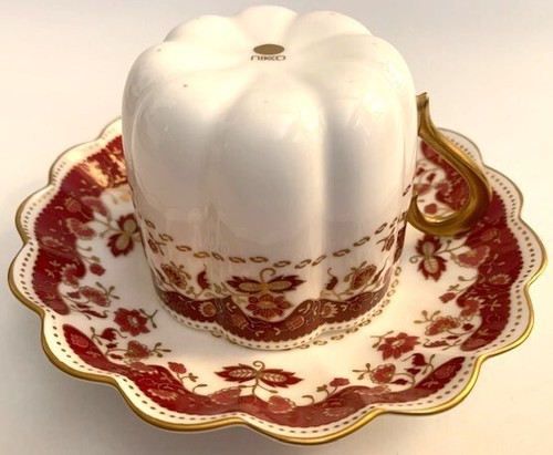 Taza de té y platillo vintage NIKKO pintado a mano de porcelana fina de hueso de Japón - Imagen 3 de 7