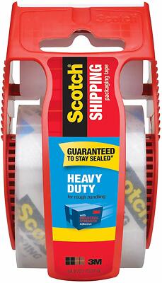 3M Scotch Heavy Duty Shipping Packaging Tape & Dispenser New! 1.88 in x 800in!