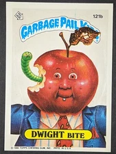 Vintage 1986 Dwight Bite Garbage Pail Kids Topps Sticker Card #121b (NM)