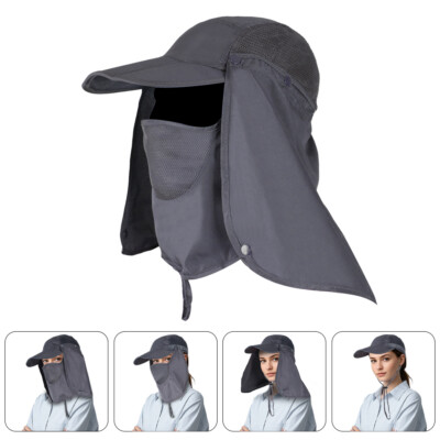 Sun Hat w/Neck Face Flap Summer UV Protection Baseball Cap