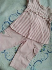 Girls Next top with cargo bottoms/three quarter shorts 0-3 months vgc. 