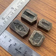 Sigillo timbro gioielli XVIII secolo motivo floreale, antico o vecchio, bronz...