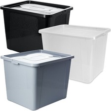 Scatola Portaoggetti Con Coperchio Contenitore in Plastica Contenitore 40x33x...