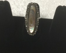 Vintage Abalone Shell Sterling Silver Ring Stamped Mexico