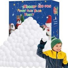 200 PCS Indoor Snow Balls, Soft Fake Snow Balls, Artificial Toss Ball fot Par...