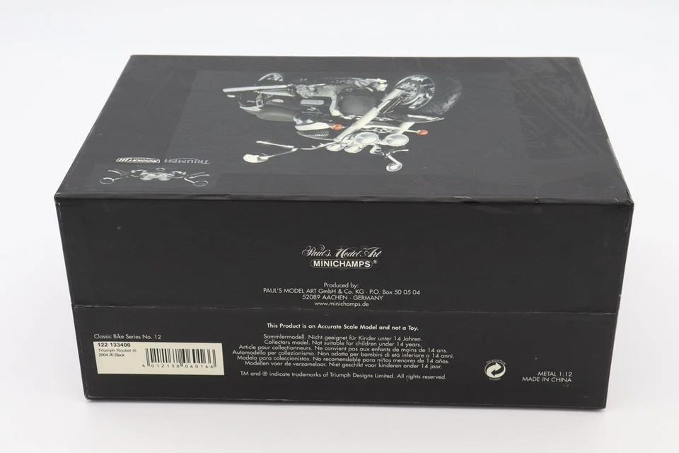 MINICHAMPS 1/12 Triumph Rocket III 3 2004 Black Classic Bike No.12 122133400 - Image 3 of 3